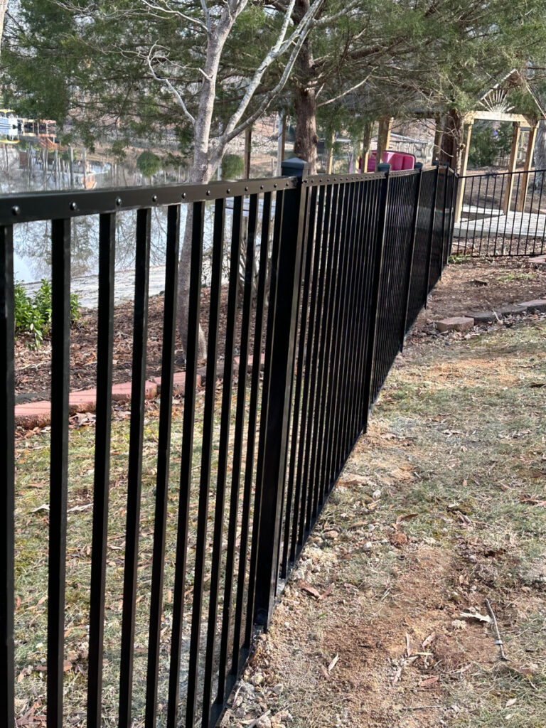 4 foot black aluminum fence installed by Francis Brothers LLC