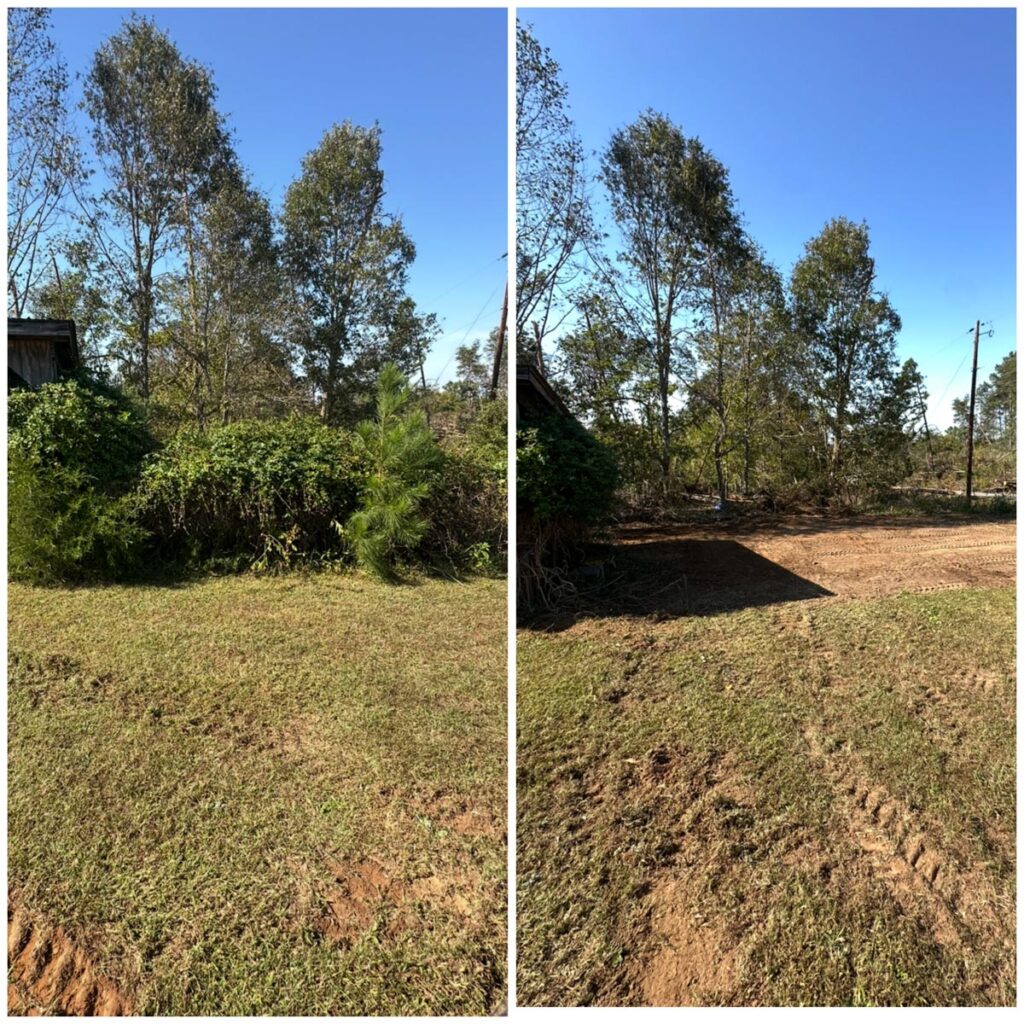 before and after photos of property cleared by Francis Brothers