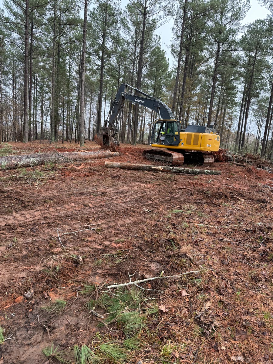 Francis Brothers team clearing property with excavator