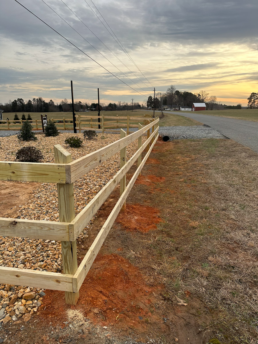 livestock board fence installed for horses