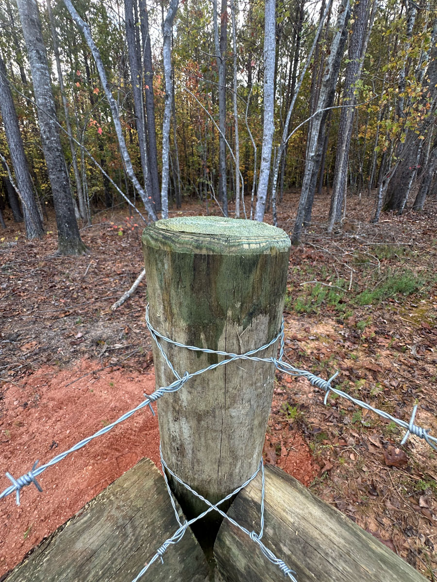 barbwire fence corner